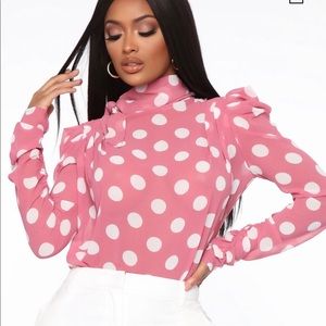 Fashion nova-Polka dot blouse (New!!)
